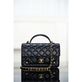 [팬더] 샤넬 25 WOC 블랙 골드 램스킨 탑핸들 체인 백