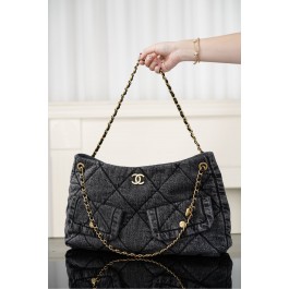 [팬더] 샤넬 25 워시드 데님 플랩 백 블랙