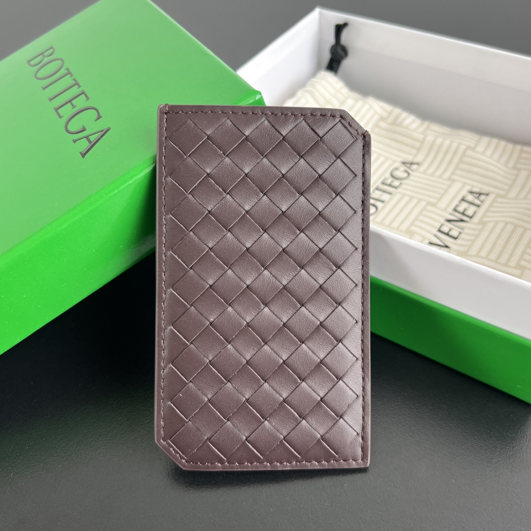 [징] 보테가 베네타 인트레치아토 피콜로 버티컬 카드 홀더 다크 바롤로 12*7