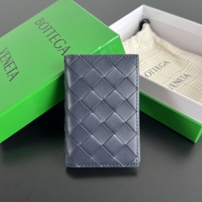 [징] 보테가 베네타 인트레치아토 플랩 카드지갑 다크네이비 11*7
