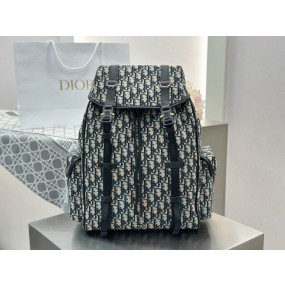 [팬더샵] 디올 히트 더 로드 플랩 백팩 베이지 블루 43*43*18