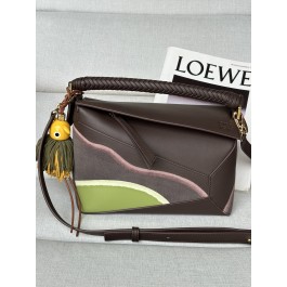 [나나] 로에베 스몰 퍼즐백 핑크 초콜릿 라이트 모스 16.5*24*10.5