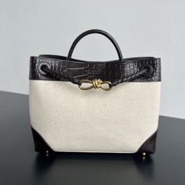 [징] 보테가 안디아모 캔버스 탑 핸들백  블랙/베이지 32.5*24*12