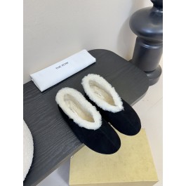 [제이드] 더로우 스웨이드 양모안감 슬리퍼 블랙